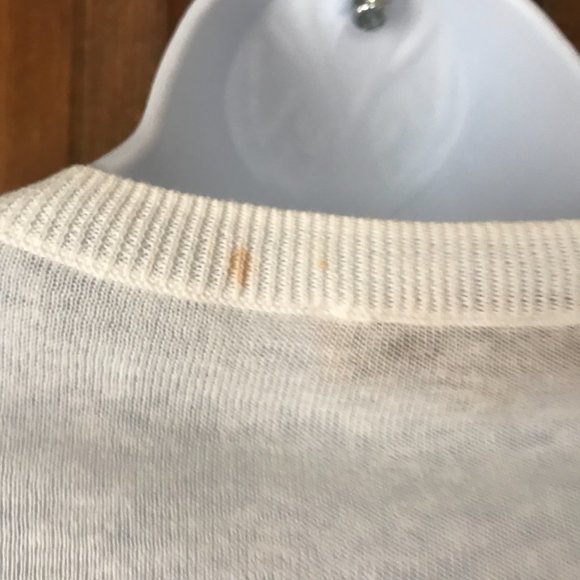 LOFT Lightweight White Button Close Cardigan Sweater Petite Medium - Picture 10 of 12